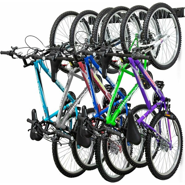 Raxgo Garage Bike Rack Wall Mount Bicycle Storage Hanger with 6 Adjustable Hooks RAXWMBR